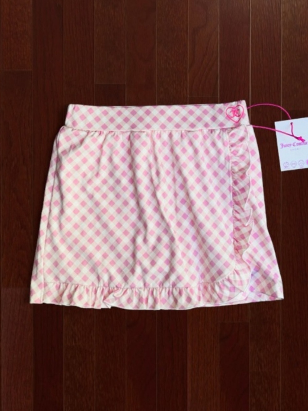 🎀 Gingham Ruffle Mini Skirt Juicy Couture Small NWT